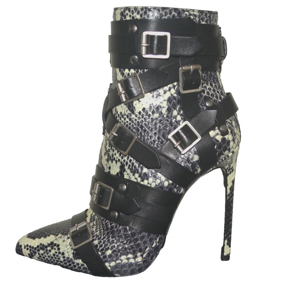 NIB YSL YVES SAINT LAURENT $3695 PYTHON LEATHER BOOTS SZ US 6.5 EU 36.5 - Picture 3 of 8